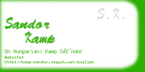 sandor kamp business card